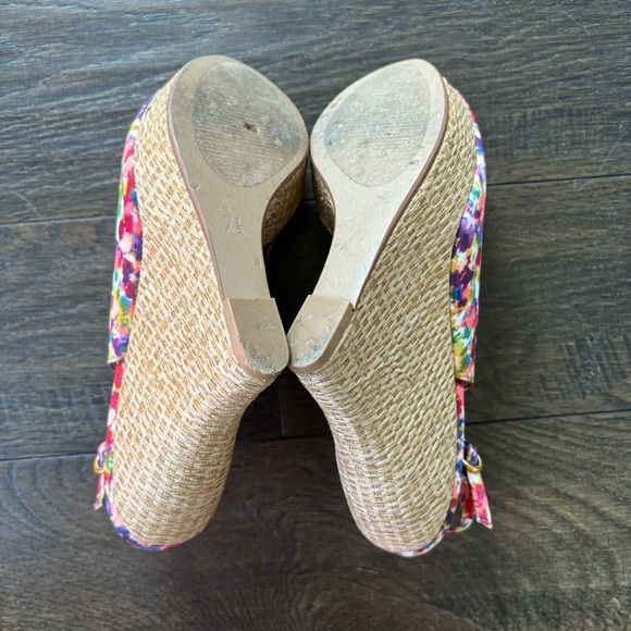 Audrey Brooke Size 7.5 Multicoloured Open Toed 5 Inch Wedges - Picture 10 of 13